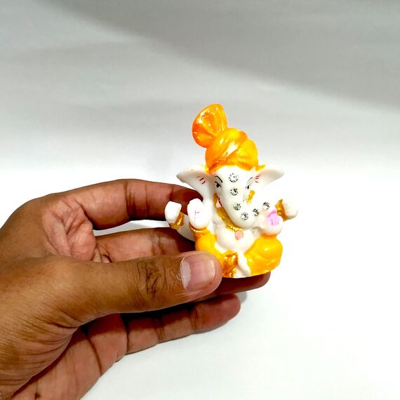 KSJONE Indische Mini-Ganesha-Statue Dekor Home Office Tempel Mandir Pooja Artikel Hindu-Lord Ganesha Figur für Auto Armaturenbrett Ganesh Statue Ganpati Geschenke Home Office Dekor