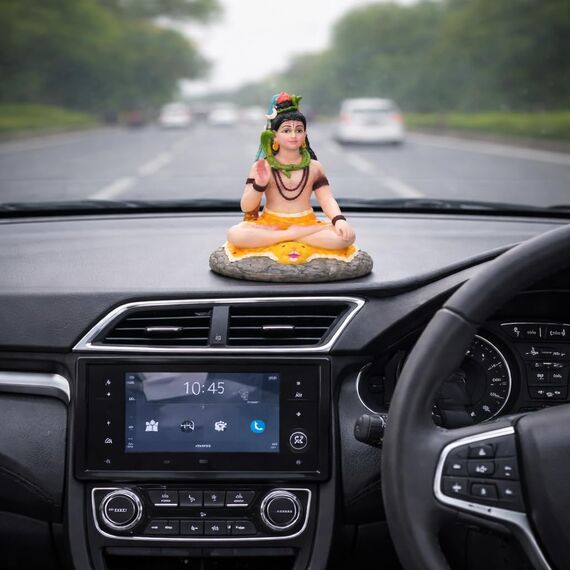 IBA Indianbeautifulart Hindu Gott Idol Herr Herr Shiva Harz Statue Detailgetreu Ausgearbeitet 10 cm Idol Fur Auto Armaturenbrett