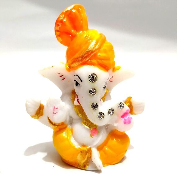KSJONE Indische Mini-Ganesha-Statue Dekor Home Office Tempel Mandir Pooja Artikel Hindu-Lord Ganesha Figur für Auto Armaturenbrett Ganesh Statue Ganpati Geschenke Home Office Dekor