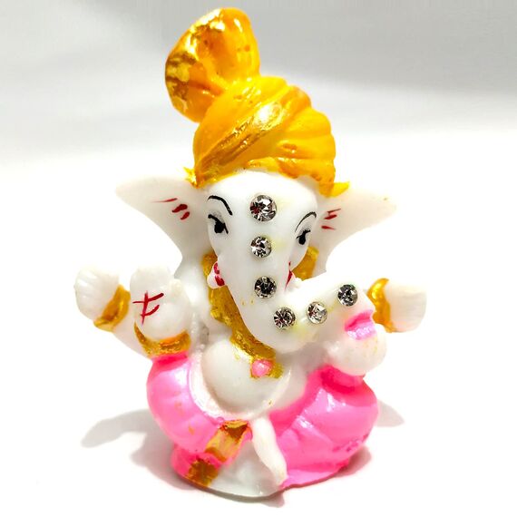 KSJONE Indische Mini-Ganesha-Statue Dekor Home Office Tempel Mandir Pooja Artikel Hindu-Lord Ganesha Figur für Auto Armaturenbrett Ganesh Statue Ganpati Geschenke Home Office Dekor