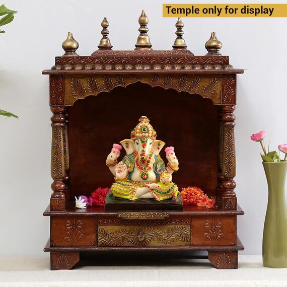 Tied Ribbons Ganesha-Statue, Figur für Zuhause, Tempel, Tischdekoration, Hauseinweihung, 16,3 cm, Kunstharz, Ganesha-Hindu-Gott-Idol, Rückgabe-Geschenke für Pooja, Ganesha-Dekorationen für indische