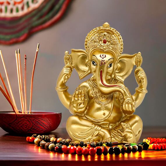 Hindu-Ganesha-Statue Diwali-Dekor - Lord Ganesh Ganpati Elefant Meditation - Indisches Idol Home Puja Decor