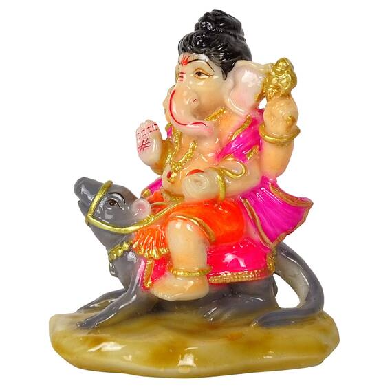 IBA Indianbeautifulart Herr Ganesha Handgefertigte Harz Statue 11 cm Idol Fur Auto Armaturenbrett Figuren Wohnkultur