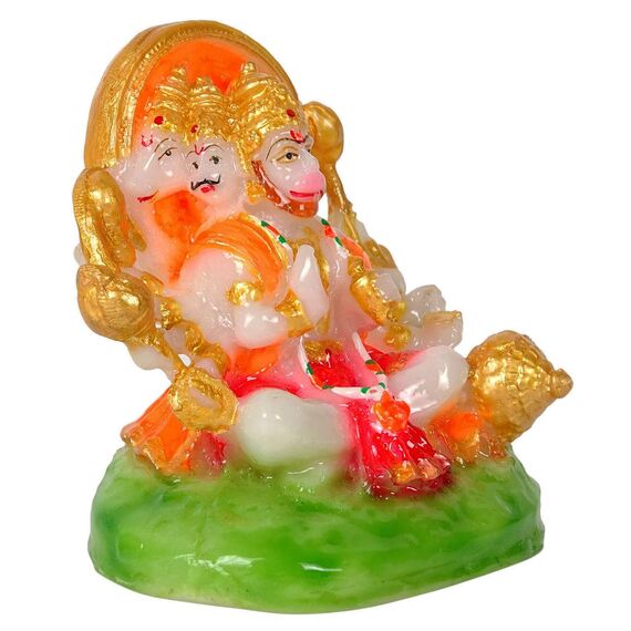 IBA Indianbeautifulart Herr Hanuman Handgefertigte Poly Marmor Statue 9.5 cm Idol Fur Auto Armaturenbrett Figuren Wohnkultur