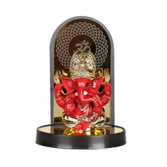 Ganesha / Ganapati Idol für Armaturenbrett, Ganesha-Idol für Zuhause, 12,7 x 5,1 cm, Rot