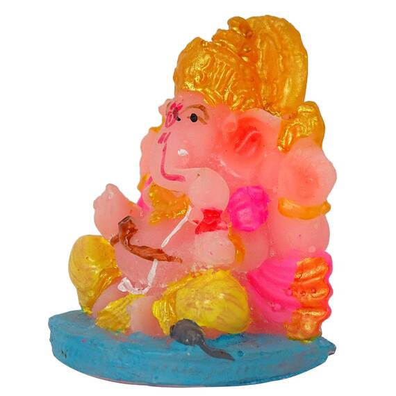 IBA Indianbeautifulart 5.5 cm Kleine Lord Ganesha Harz Statue Detailgetreu Modelliert Idol Fur Auto Armaturenbrett Wohnkultur Geschenk