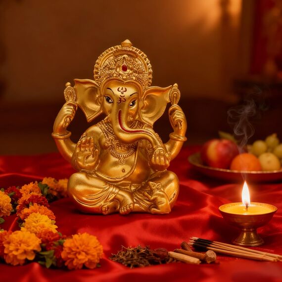 Hindu-Ganesha-Statue Diwali-Dekor - Lord Ganesh Ganpati Elefant Meditation - Indisches Idol Home Puja Decor
