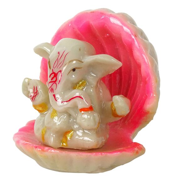 IBA Indianbeautifulart Herr Ganesha Handgefertigte Harz Statue 6 cm Kleines Idol Fur Auto Armaturenbrett Figuren Burotischdekoration