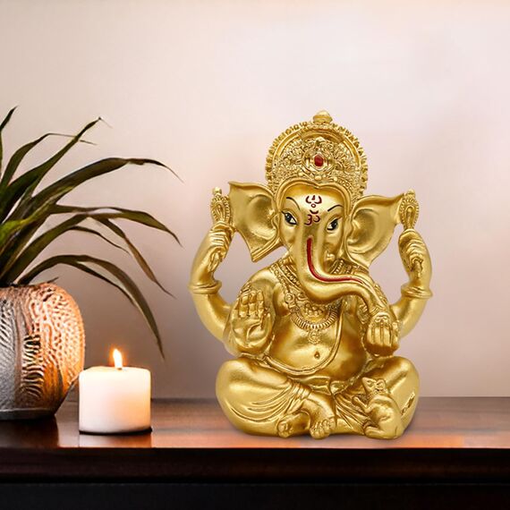 Hindu-Ganesha-Statue Diwali-Dekor - Lord Ganesh Ganpati Elefant Meditation - Indisches Idol Home Puja Decor