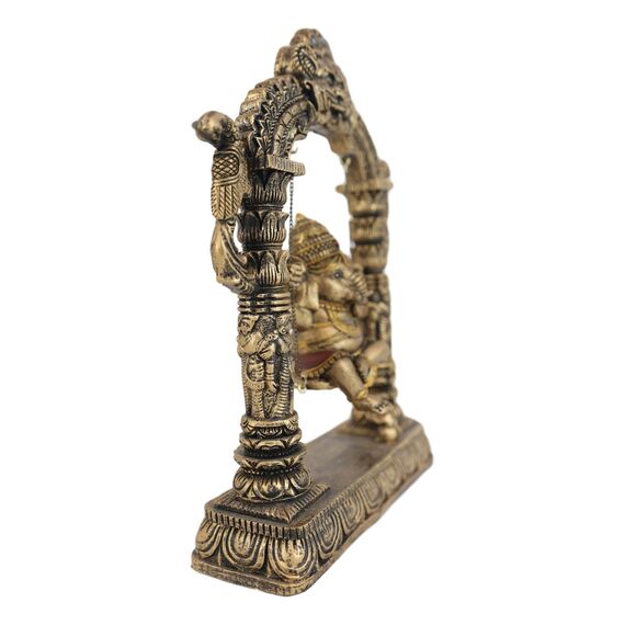 Ebros Dekofigur Hinduismus, Elefant, Gott, Baby, Ganesha, spielt auf Schaukel mit Mooshika-Ratte unten, Statue, Schutzpatron der Erfolg, Kunst und Weisheit, Hinduismus, Vastu Altar, dekorativer Akzent