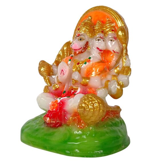 IBA Indianbeautifulart Herr Hanuman Handgefertigte Poly Marmor Statue 9.5 cm Idol Fur Auto Armaturenbrett Figuren Wohnkultur
