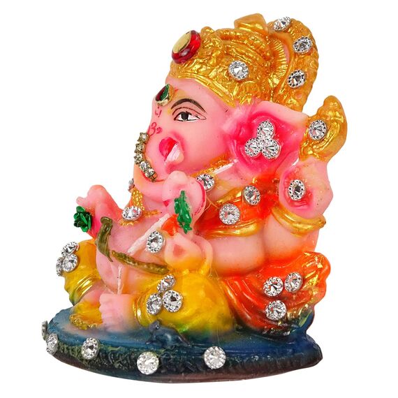 IBA Indianbeautifulart 8 cm Kleine Lord Ganesha Harz Statue Detailgetreu Modelliert Idol Fur Auto Armaturenbrett Wohnkultur Geschenk