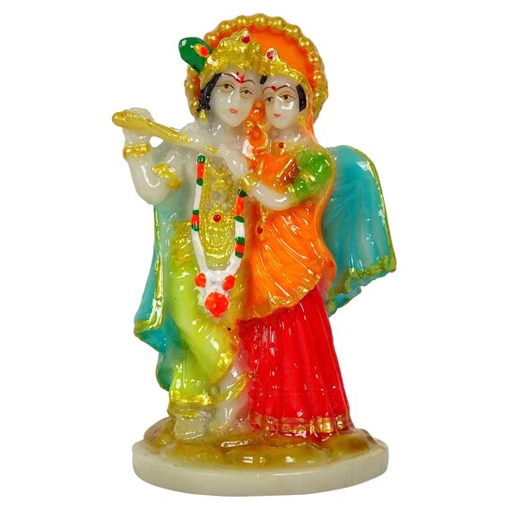 IBA Indianbeautifulart 5.8 cm Kleine Lord Radha Krishna Harz Statue Detailgetreu Modelliert Idol Fur Auto Armaturenbrett Wohnkultur Geschenk