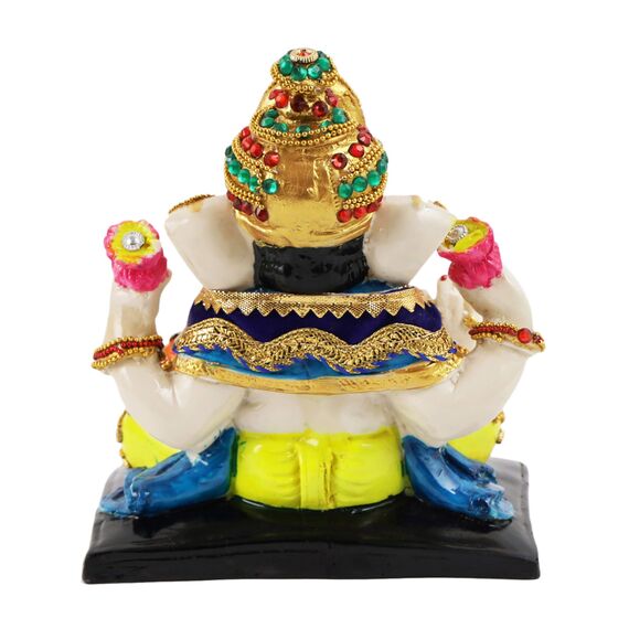 Tied Ribbons Ganesha-Statue, Figur für Zuhause, Tempel, Tischdekoration, Hauseinweihung, 16,3 cm, Kunstharz, Ganesha-Hindu-Gott-Idol, Rückgabe-Geschenke für Pooja, Ganesha-Dekorationen für indische