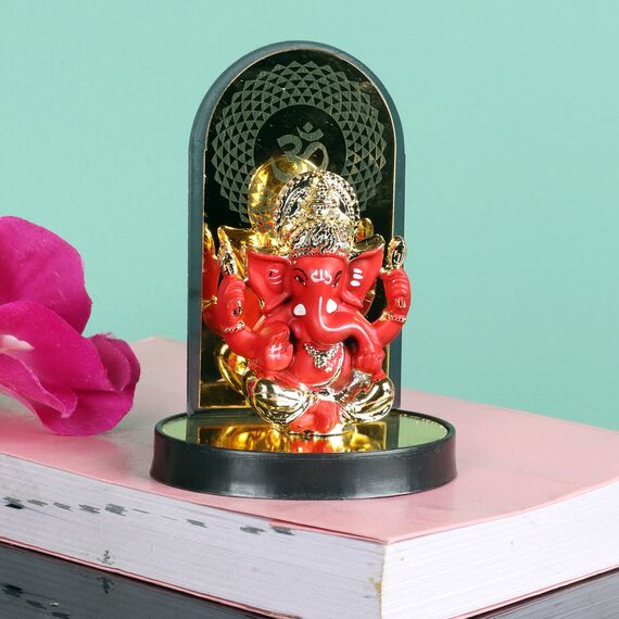 Ganesha / Ganapati Idol für Armaturenbrett, Ganesha-Idol für Zuhause, 12,7 x 5,1 cm, Rot