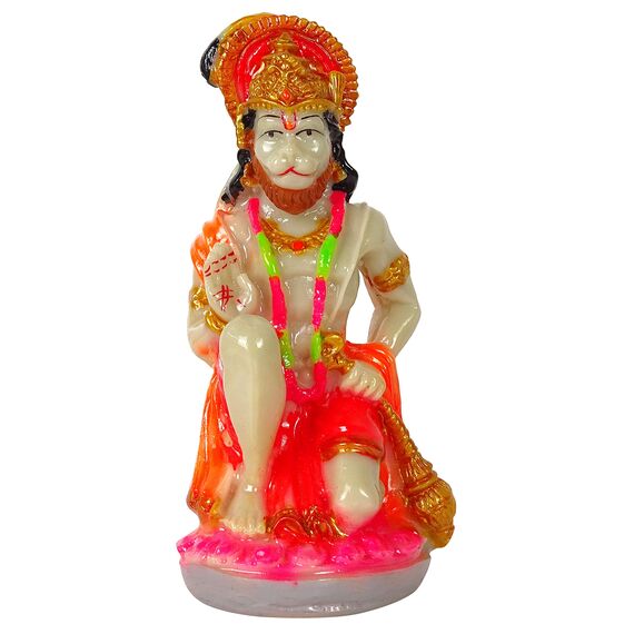 IBA Indianbeautifulart Herr Hanuman Handgefertigte Poly Marmor Statue 13 cm Idol Fur Auto Armaturenbrett Figuren Burotischdekoration