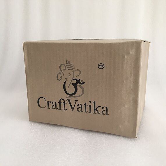 craftvatika Göttin Laxmi Ganesha Sarasvati Idol – Lakshmi Ganesha Sarasvati Murti – Dekorationsartikel – Visitenkarte Idols Statue