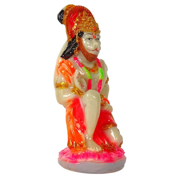 IBA Indianbeautifulart Herr Hanuman Handgefertigte Poly Marmor Statue 13 cm Idol Fur Auto Armaturenbrett Figuren Burotischdekoration