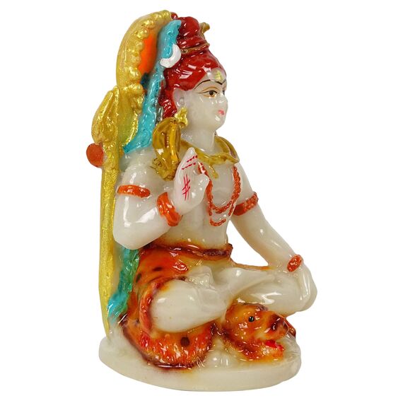 IBA Indianbeautifulart 10 cm Lord Lord Shiva Poly Marmor Statue Detailgetreu Modelliert Idol Fur Auto Armaturenbrett Wohnkultur Geschenk