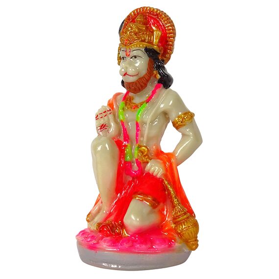 IBA Indianbeautifulart Herr Hanuman Handgefertigte Poly Marmor Statue 13 cm Idol Fur Auto Armaturenbrett Figuren Burotischdekoration
