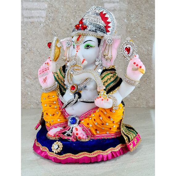 eSplanade Ganesha Ganesha Ganpati Murti Idol Statue Skulptur aus Kunstharz, Pooja-Idole, Heimdekoration, 33,7 cm, große Größe