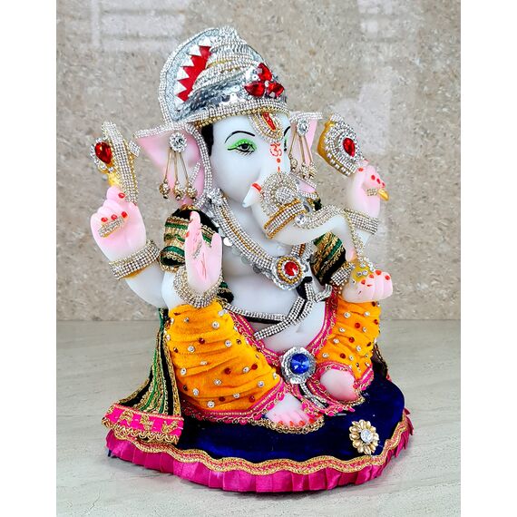 eSplanade Ganesha Ganesha Ganpati Murti Idol Statue Skulptur aus Kunstharz, Pooja-Idole, Heimdekoration, 33,7 cm, große Größe