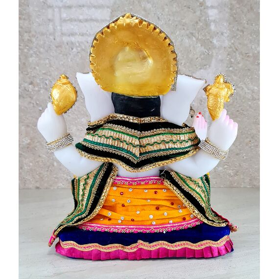 eSplanade Ganesha Ganesha Ganpati Murti Idol Statue Skulptur aus Kunstharz, Pooja-Idole, Heimdekoration, 33,7 cm, große Größe