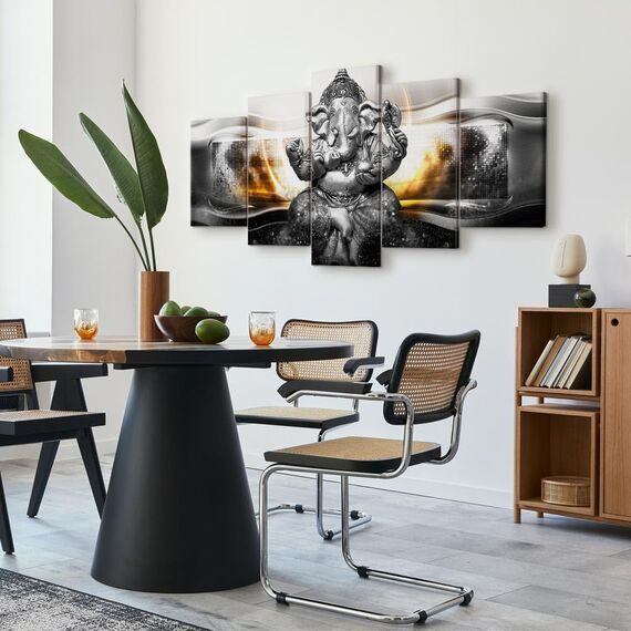 murando - Akustikbild Ganesha Hinduismus 5 tlg - Bilder Akustikschaum Schallschutz Wand Deko Kunst Akustikpaneele Wandpaneele Schalldämmung Wandbild Schallabsorber Akustikplatten Zen p-A-0032-b-n