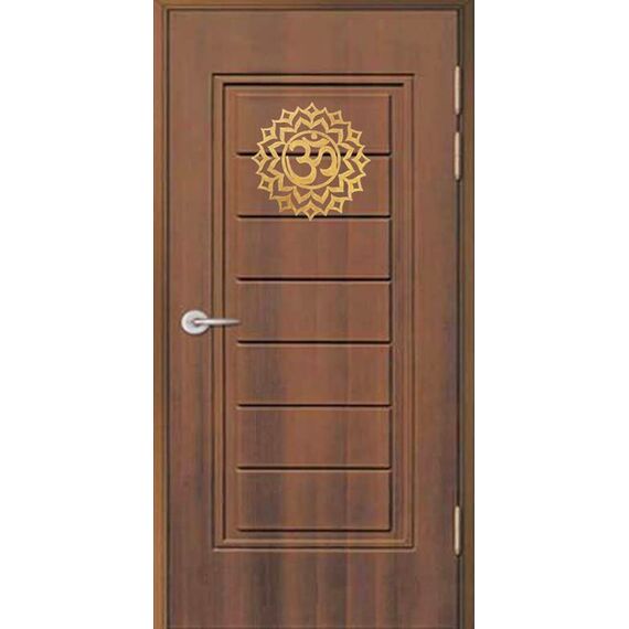 Purpledip Wandbehang aus Holz: Om Mandala, goldfarben (12328)