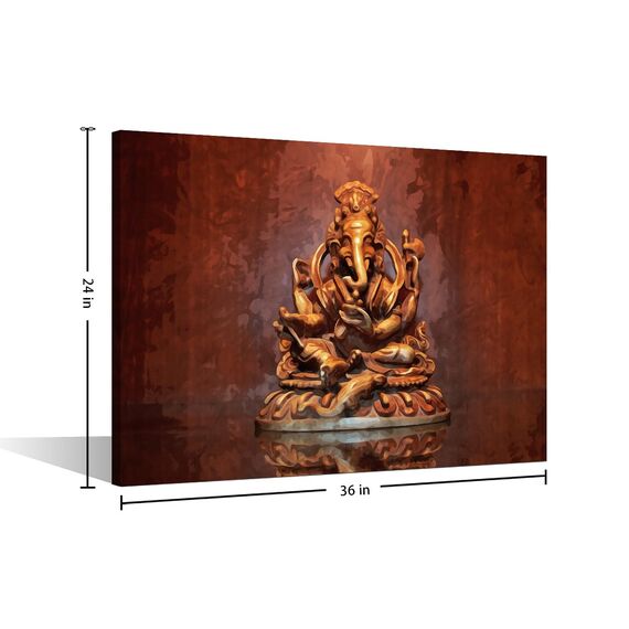 TISHIRON Ganesha Leinwandgemälde, indische Hindu-Götter, Schlafzimmer, Wandkunst Hinduismus, Ölgemälde, zeitgenössische Badezimmerdekoration, Wandkunst, modernes Kunstwerk, fertig zum Aufhängen, für
