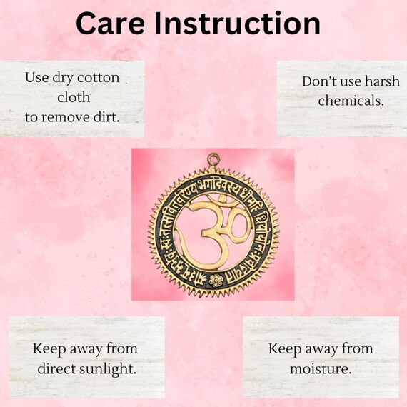 Charmy Crafts Metall AUM OM Gayatri Mantra, Wandbehang Artikel für Wanddekoration, Hochzeitsgeschenke, am besten für Einweihungsfeier, Raumdekor (Dunkelblau, klein)