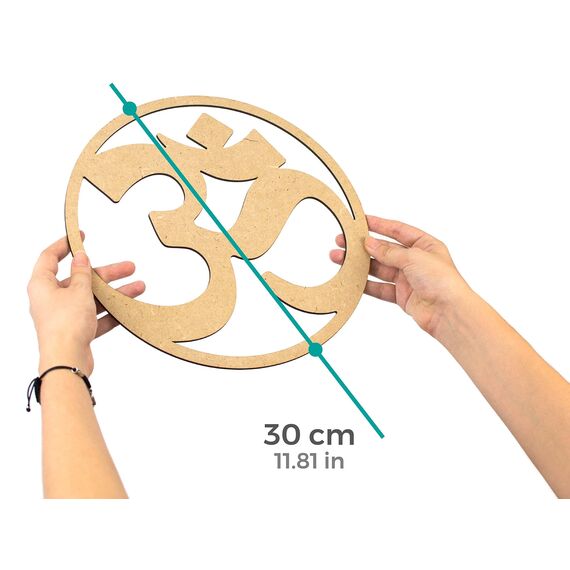 CONTRAXT Ohm zeichen Spirituelle deko holz. Mandala wandbild aus holz Vintage meditation zubehör indien indische om zeichen symbole deko buddha wanddeko esoterik dekoration (Ohm, MDF)