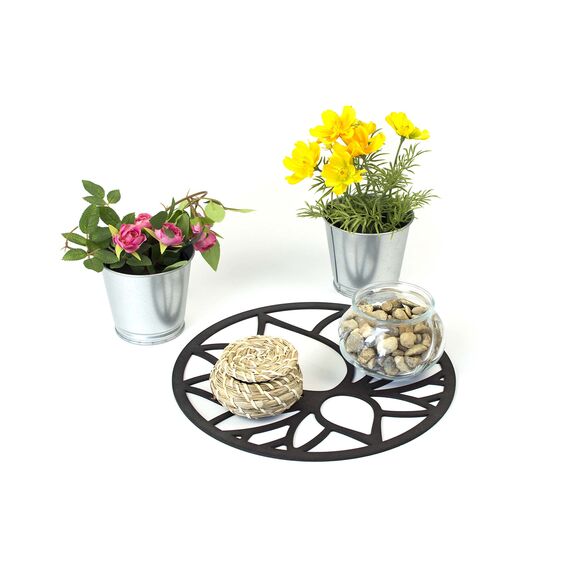 CONTRAXT Lotusblume deko wanddeko holz. Lotusblüte deko wanddeko deko lotus flower bild deko wand holz Vintage Garten deko Meditation zubehör 3d Mandala wandbild Nicht-Metall (Lotusblume, Schwarz)