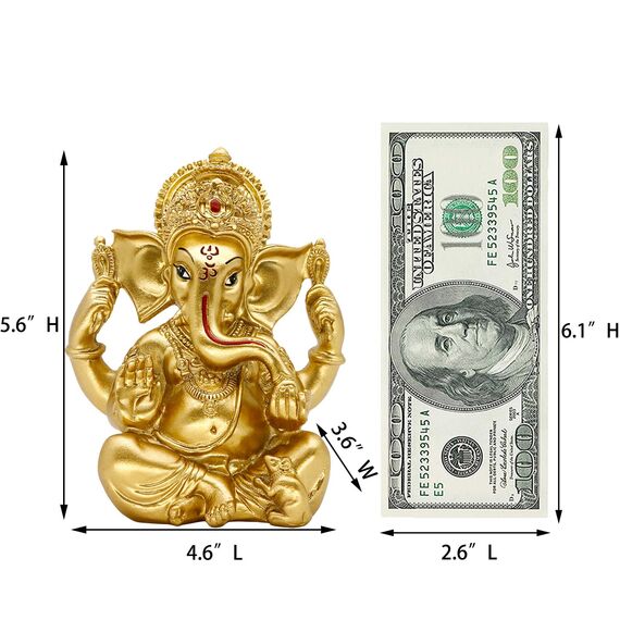 Indische Ganesha-Statue, Diwali-Dekor, Hindu-Gott, Diwali, kleine goldene Farbe, Lord Ganesha, Idol, Zuhause, Mandir, Pooja, Murti, Artikel, Meditation, Yoga, Raum, Altar, Dekoration, Diwali, Puja,