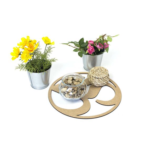 CONTRAXT Ohm zeichen Spirituelle deko holz. Mandala wandbild aus holz Vintage meditation zubehör indien indische om zeichen symbole deko buddha wanddeko esoterik dekoration (Ohm, MDF)