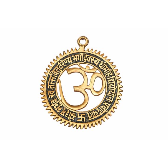 Charmy Crafts Metall AUM OM Gayatri Mantra, Wandbehang Artikel für Wanddekoration, Hochzeitsgeschenke, am besten für Einweihungsfeier, Raumdekor (Dunkelblau, klein)