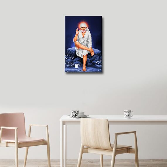 Leinwandbild, Motiv: Hindu Saint Sathya Sai Baba, Bilder auf Leinwand, für Wohnzimmer, Schlafzimmer, Wanddekoration, gerahmt, aufhängfertig, 61 x 40,6 cm