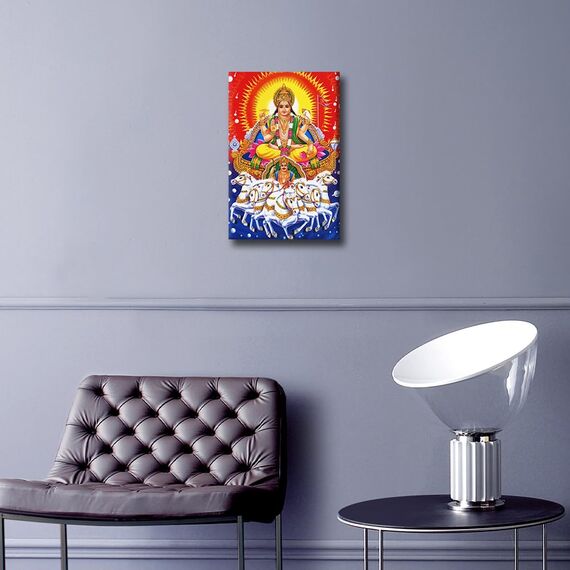Ganesha Wandkunst, Gott Saraswati, Poster auf Leinwand, für Schlafzimmer, Wohnzimmer, Wanddekoration, Heilige Kultur, Musik, Hinduismus, Kunstwerk, moderne Heimdekoration, gerahmt, fertig zum