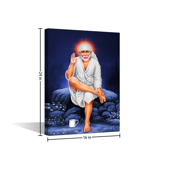 Leinwandbild, Motiv: Hindu Saint Sathya Sai Baba, Bilder auf Leinwand, für Wohnzimmer, Schlafzimmer, Wanddekoration, gerahmt, aufhängfertig, 61 x 40,6 cm