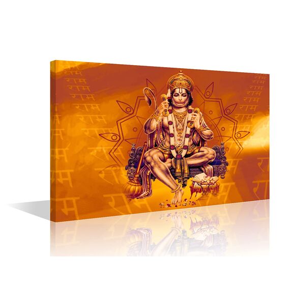 TISHIRON Hanuman Bilder für Schlafzimmer, Hinduismus, Wanddekoration für Wohnzimmer, 1 Panel, Dekoration auf Leinwand, modernes Kunstwerk, gerahmt, fertig zum Aufhängen (30.5 cm Bx45.7 cm H)