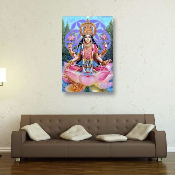 Hindu Göttin Lakshmi Religion Hinduismus Poster Hinduismus Kulturelle Wandkunst Bild Malerei Poster Leinwand Druck Poster Kunstwerke Raumdekor 30 x 45 cm