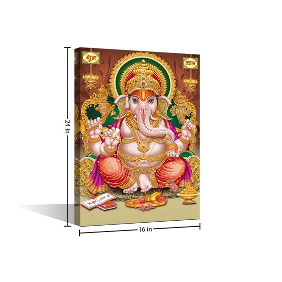 1 Stück indischer Gott Ganesha Wanddekoration für Wohnzimmer, Lord Ganesha, Heimdekorationen, Hinduismus, kulturelle Schlafzimmer, Wanddekoration, modernes Kunstwerk für Zuhause, gerahmt, fertig zum