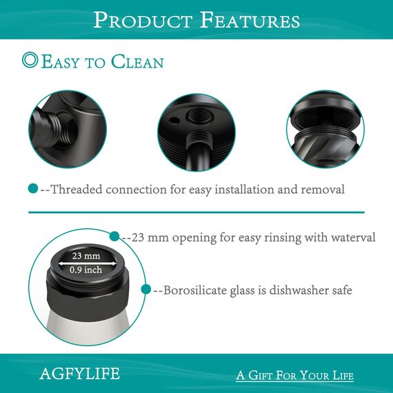 AGFYLIFE Premium Mini Hookah - Tragbares Wasserpfeifen-Set für Reisen - Schwarz, Glas Aluminium
