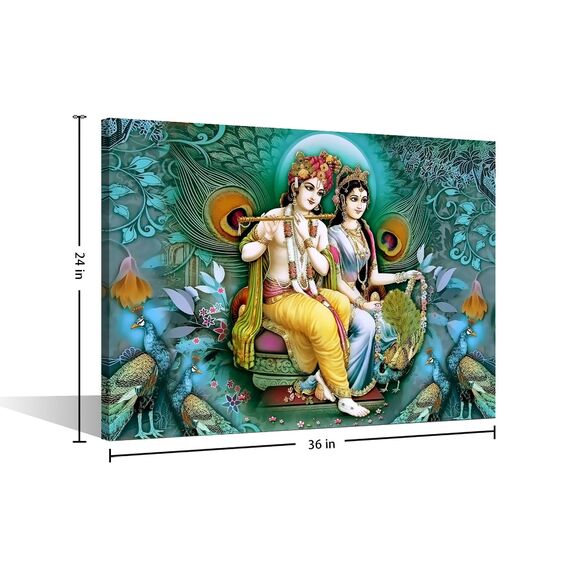 TISHIRON Hindu Lord Leinwanddrucke Krishna Gemälde Bilder für Wohnzimmer Indien Religiöse Moderne Leinwand Wandkunst Gerahmte Hausdekoration für Schlafzimmer Badezimmer Büro fertig zum Aufhängen – 61