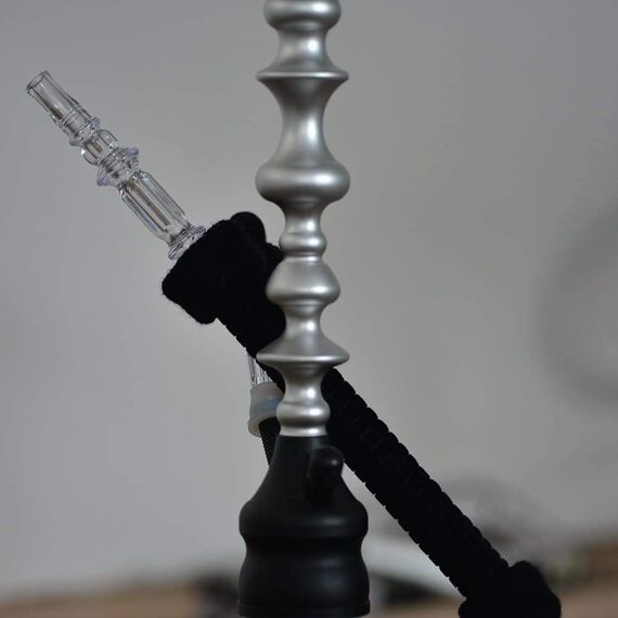 Shisha Schlauch Waschbarer Shisha Schlauch mit 1,8m Plüsch Pfeife mit Mini Eisbeutel, Abnehmbare Düse, Rauchschlauch, Shisha Pfeife für Shisha Zubehör, Schwarz