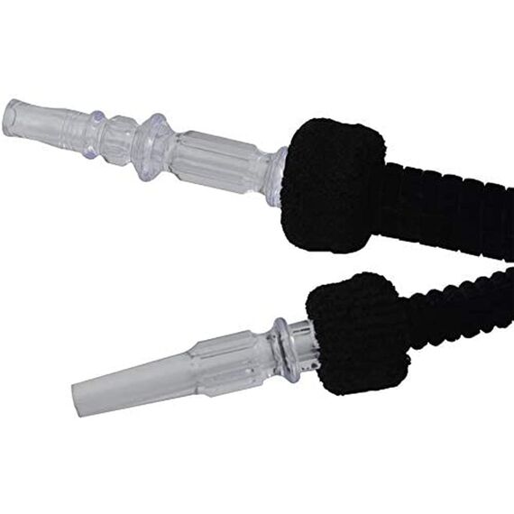 Shisha Schlauch Waschbarer Shisha Schlauch mit 1,8m Plüsch Pfeife mit Mini Eisbeutel, Abnehmbare Düse, Rauchschlauch, Shisha Pfeife für Shisha Zubehör, Schwarz