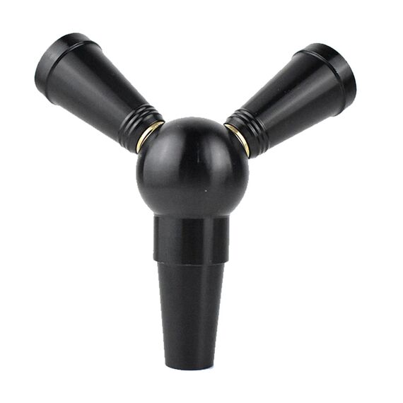 Shisha-Schlauchadapter, Splitter, 1 auf 2 Anschlüsse, Wasserpfeife, Metall, Schwarz, Schwarz, Durchschnittlich
