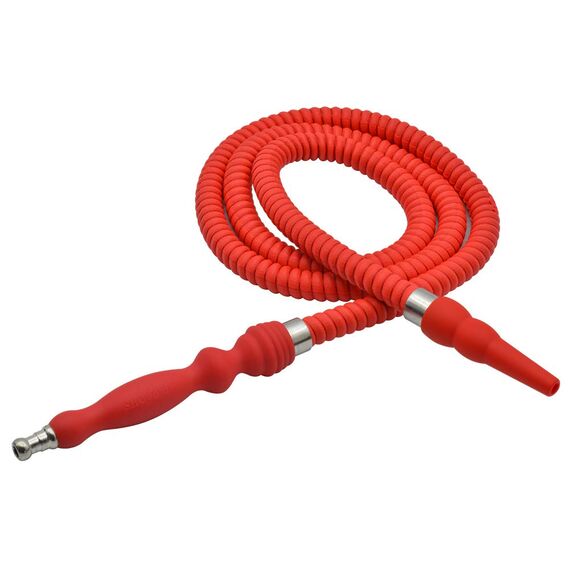 Rubber Handle Hookah Hose mit Metalltip Leder Wrapped Hookah Hose waschbar, langlebig, 72 Zoll lang Shisha Hose (Rot)