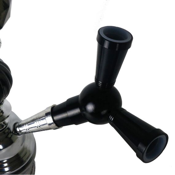 Hookah Schlauchadapter 1 auf 2 Splitter VOVCAMLS Schlauchverbinder mit 4 extra Tüllen (Schwarz)
