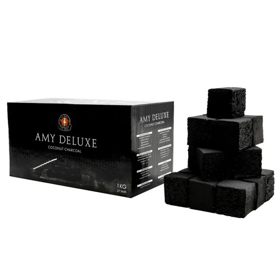Amy Deluxe Natürliche Kokoskohle für Shisha Shisha 27mm, 1kg